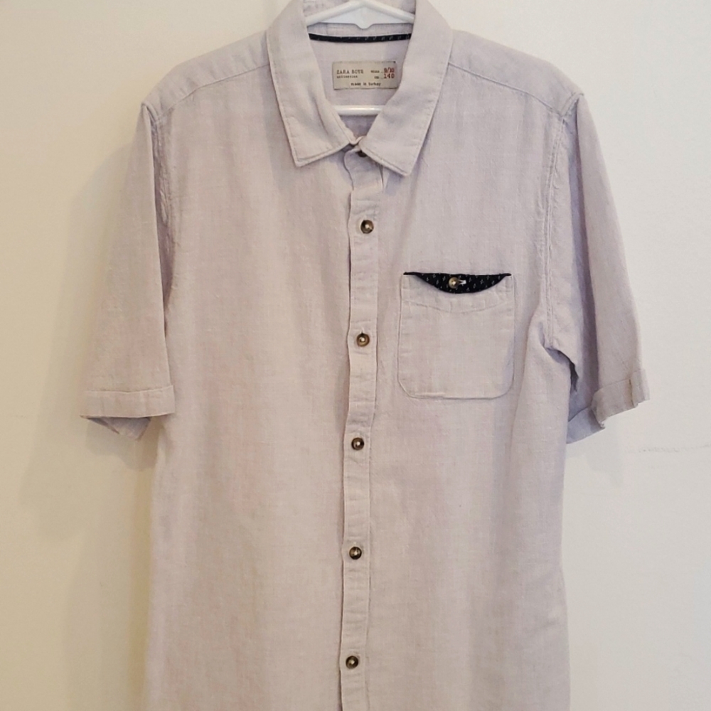 Zara Boys Light Blue Button-down Shirt Size 9/10